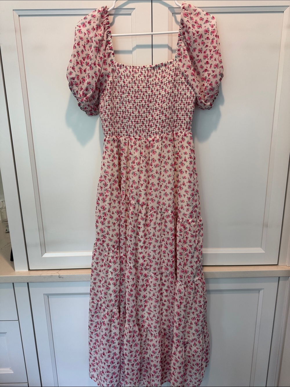 Altar'd State Ivory Maxi Dress with Pink Floral Print - Picture 3 of 6